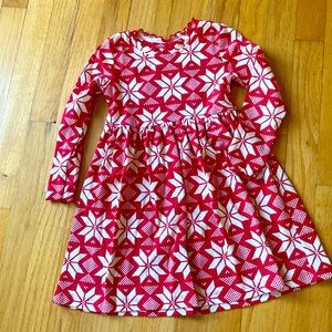 Hanna Andersson 4 (100) girls red/white snowflake dress